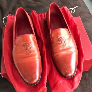 Alexander McQueen Red Leather Moccasin